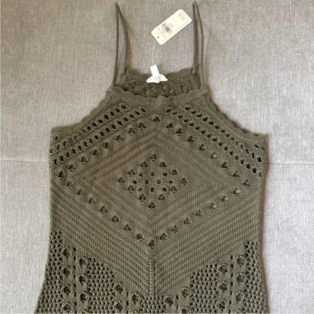 Aerie Olive Midi Knit Dress EUC - Picture 5 of 5